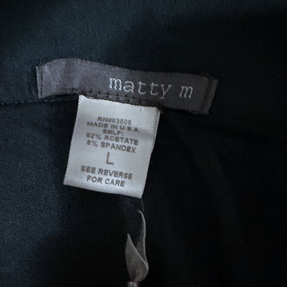 Matty M Wrap Midi Skirt, Stretch Satin, Hunter Green, Size L NWT - Picture 4 of 5